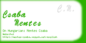 csaba mentes business card